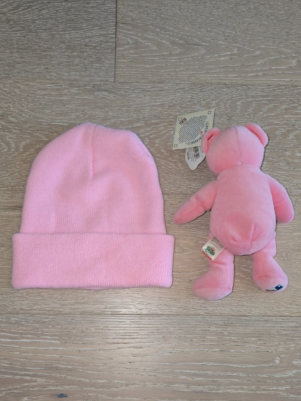Boston Red Sox MLB Pink Beanie and Pink Embroidered 'B' Plush Bear Set